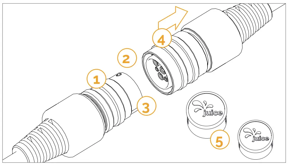 ging and the connection at the vehicle. Changing out the mains-end adapter