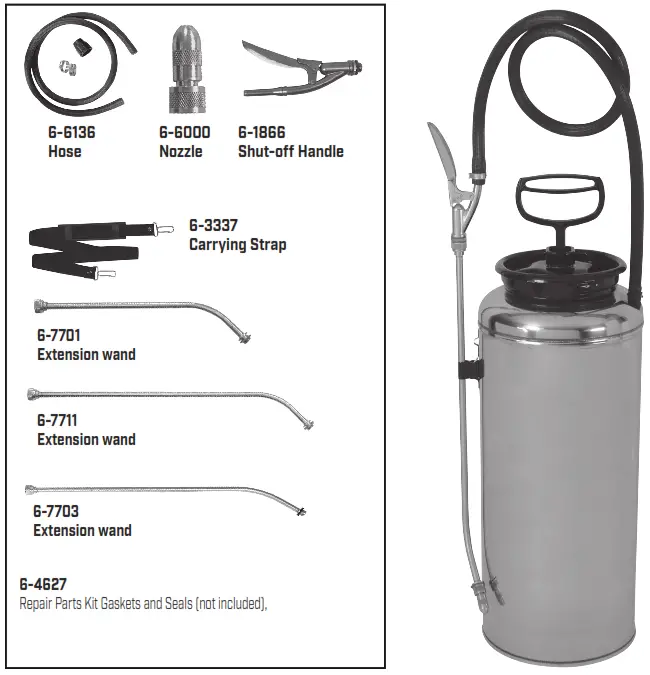 CHAPIN 1749 Industrial Stainless Steel Tank Sprayer - Figure 1
