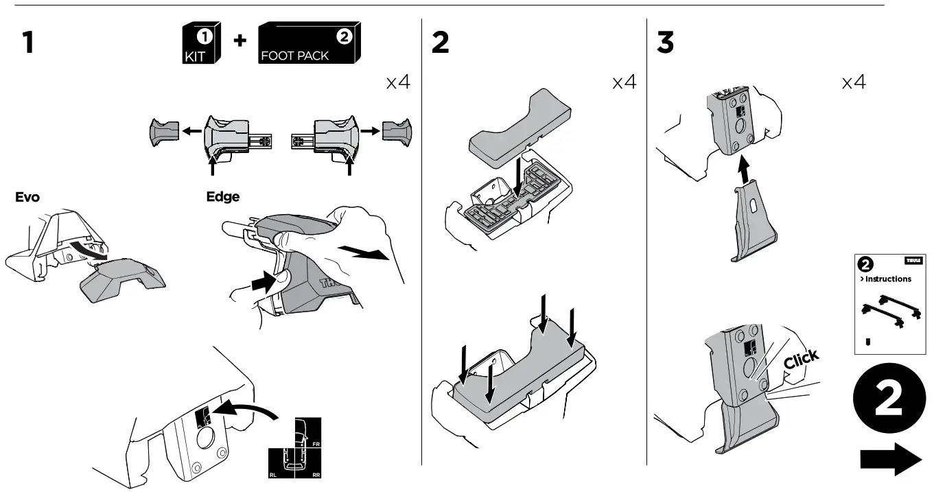 THULE 145290 Silver Wing Bar Evo Kit Toyota Highlander - Figure 2