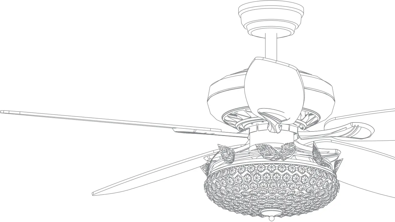 BANSA ROSE HM-SJ5203AC 52-Inch Derocate Ceiling Fan