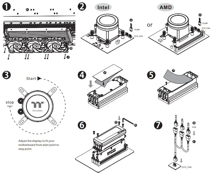 thermaltake CL-W325-PL12GM-A Floe RC Ultra 360 -Installation Guide (