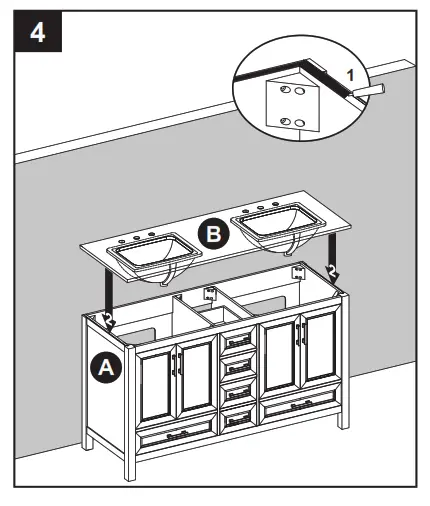 allen roth 60-in Vanity With Top - INSTALLATION INSTRUCTIONS 4