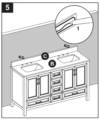 allen roth 60-in Vanity With Top - INSTALLATION INSTRUCTIONS 5