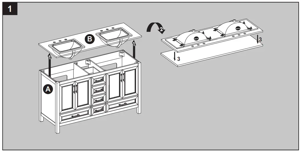 allen roth 60-in Vanity With Top - INSTALLATION INSTRUCTIONS