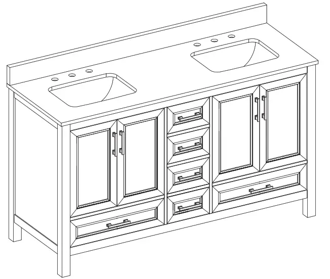 allen roth 60-in Vanity With Top