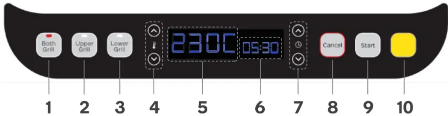 kogan KAPGRSWPRSA Premium Smart Grill & Sandwich Press - Control Panel