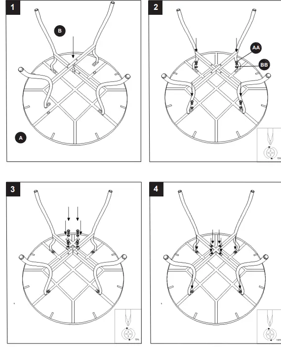 allen roth CMC21.30 Palermo Round Outdoor Bistro Dining Table 4