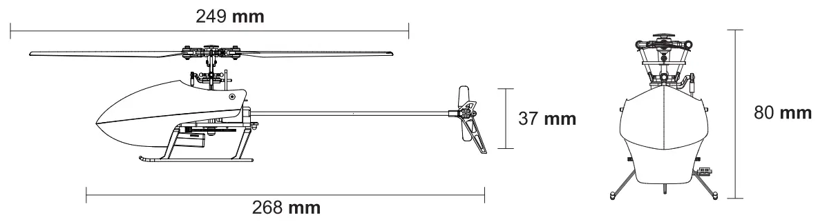 PICHLER Hughes 300 Flitezone 6 Axis Gyro 4 Channel Helicopter - fig 1