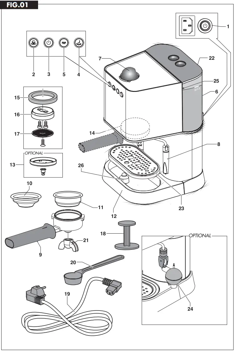 GAGGIA Baby Semi Automatic Espresso Machine - Figure 1