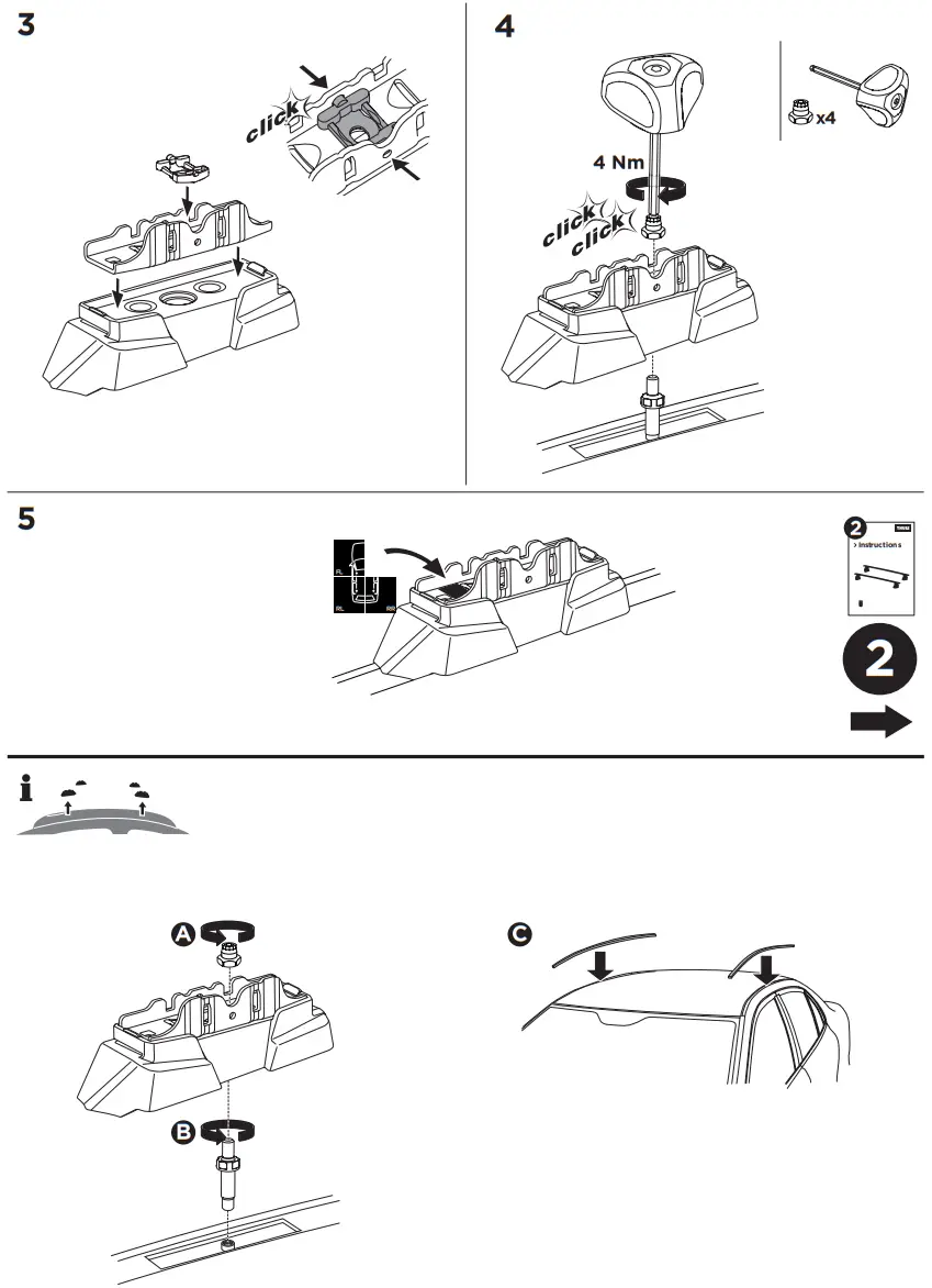 THULE 187143 Roof Bar Fitting Kit - mounting 1