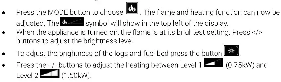 Trimline Fires Next Generation Electric Fires - Flame Effect and Heating Mode