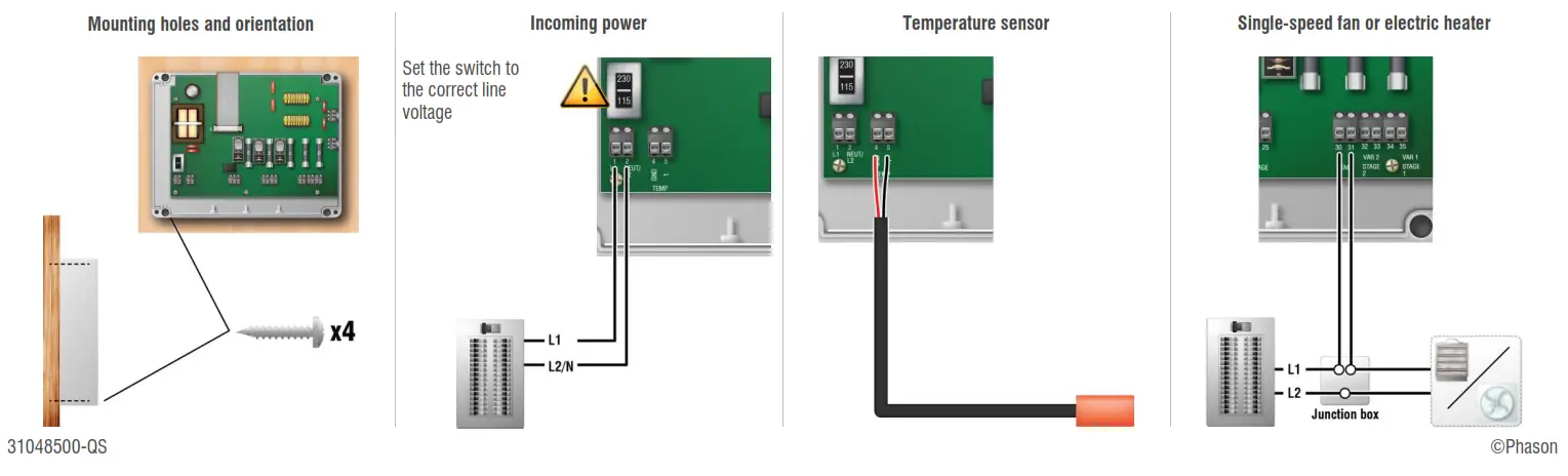 Phason FC-1T-2VAC-3F FC Series Fan Control - 1