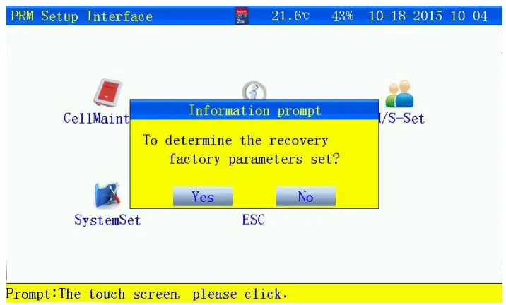 Restore factory settings