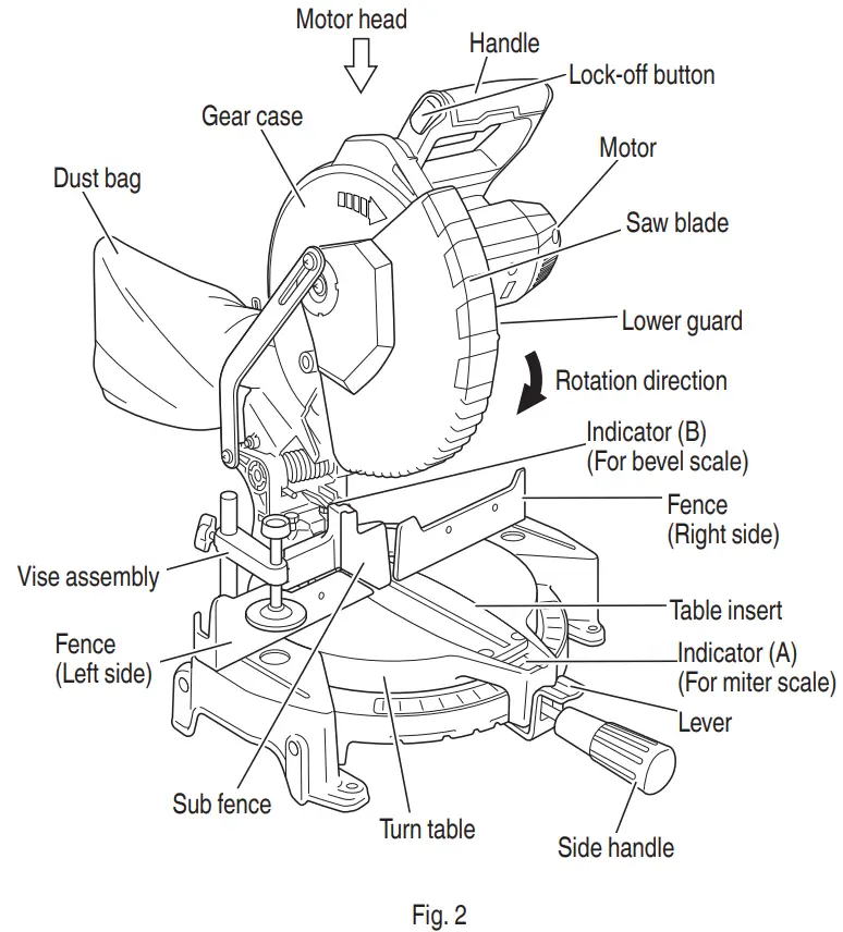 metabo C 1810DFA Cordless Compound Miter Saw - fig 2