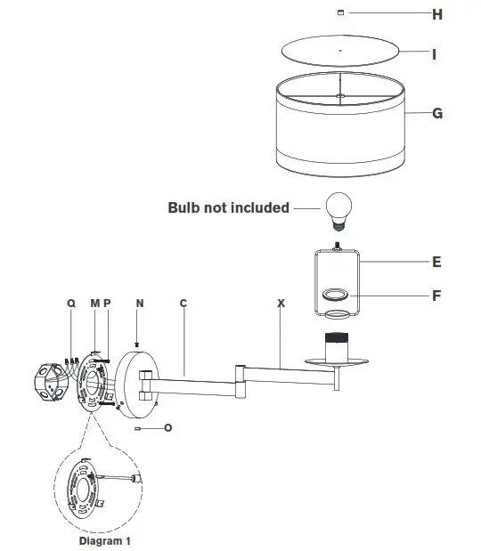 circa LIGHTING KS 2075 Walker Swing Arm Sconce - Hardware assembly 1