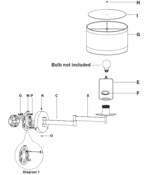circa LIGHTING KS 2075 Walker Swing Arm Sconce - Hardware assembly 2