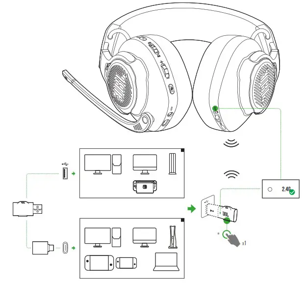 JBL Quantum 910X Wireless Headphones for XBox - Using your headset 6