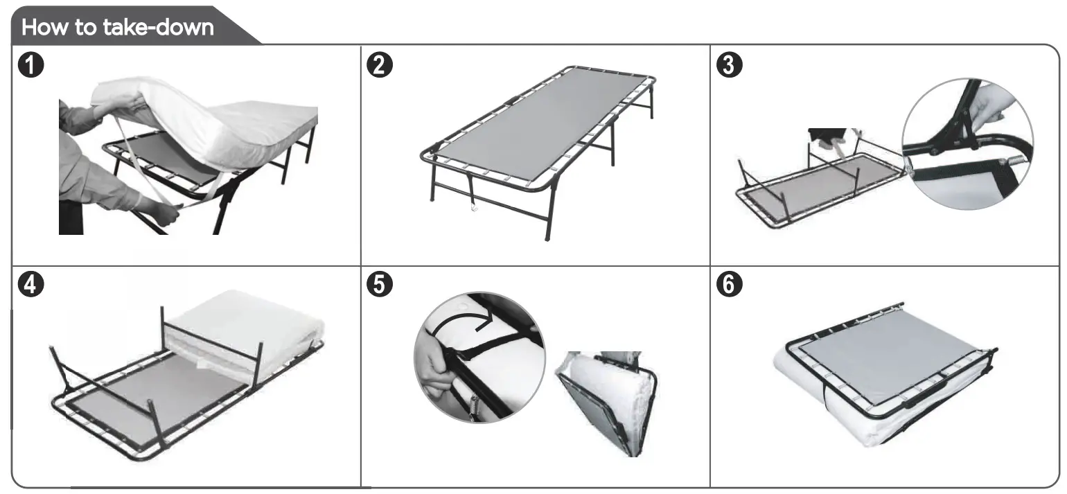 Spa Sensations KA-GB01 Fold Away Bed - How to take-down