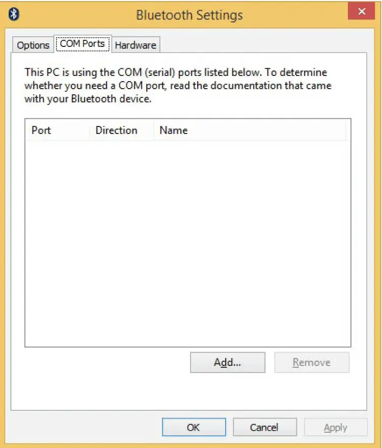 INSIGNIA NS-PCY5BMA -NS-PCY5BMA-C - COM Ports tab