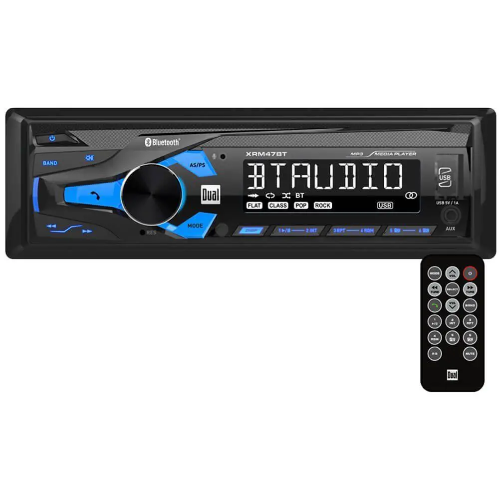 Dual Xrm47bt Am/fm Receiver With Bluetooth Fixed Face Installation And Owners Maual Dual Xrm47bt Am/fm Receiver With Bluetooth Fixed Face Installation And Owners Maual