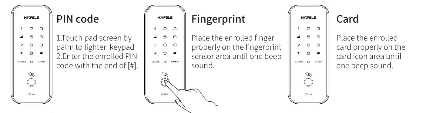 GODIGITALLOCK Hafele ER5100 Digital Lock - Open from outdoor