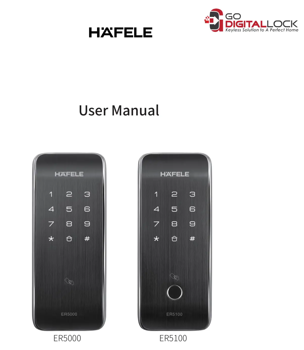 GODIGITALLOCK Hafele ER5100 Digital Lock User Manual