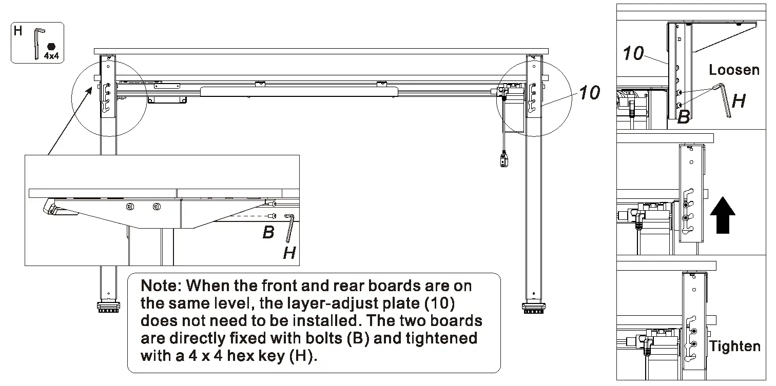 Adjust the Height of Rear Board
