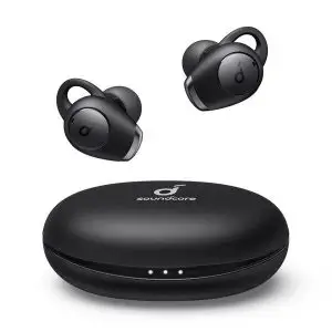 a desk with a computer mouse on a table