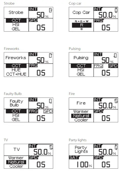 amaran P60c 3-Light Kit RGBWW Video Panel Light- Mode Interface 4