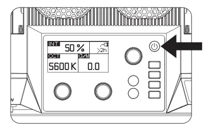 amaran P60c 3-Light Kit RGBWW Video Panel Light- Turning on the Light