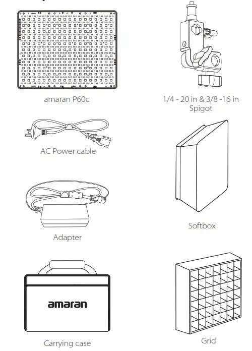 amaran P60c 3-Light Kit RGBWW Video Panel Light