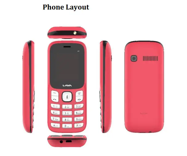 LAVA A1 Colours - Phone Layout