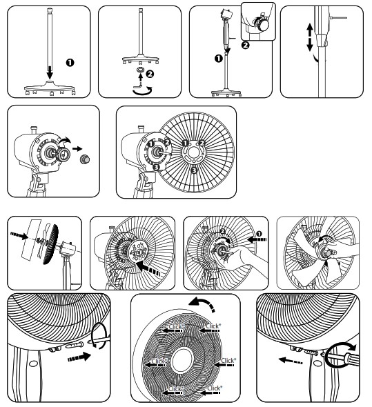 Rowenta VU451 Outdoor Extreme Fan - ASSEMBLING