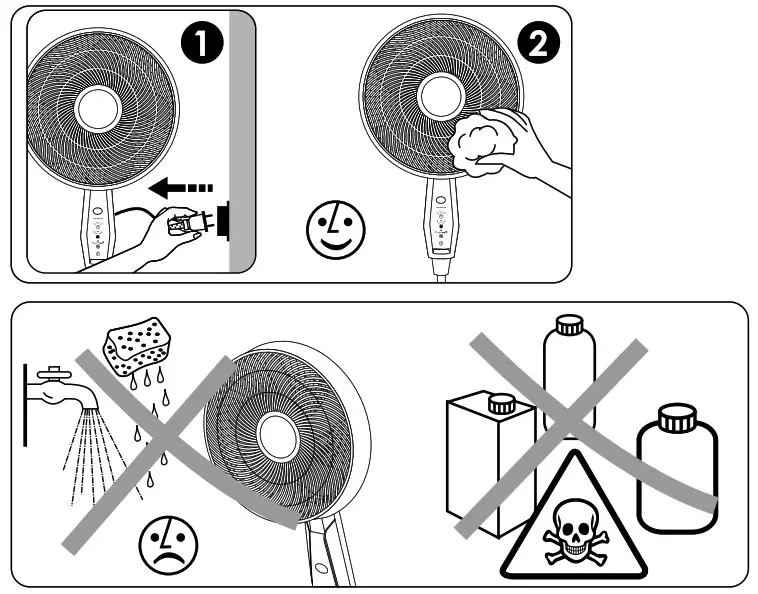 Rowenta VU451 Outdoor Extreme Fan - CLEANING