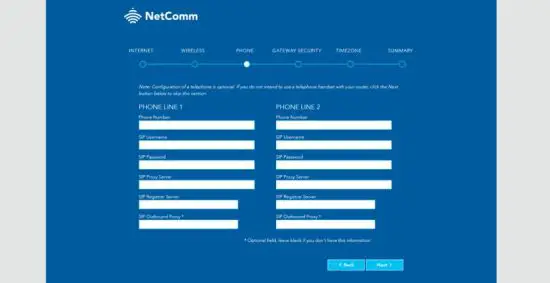 NetComm NF18MESH CloudMesh Networking Gateway - Setup Wizard Phone