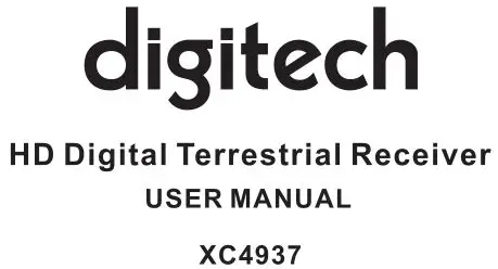 digitech HD Digital Terrestrial Receiver User Manual