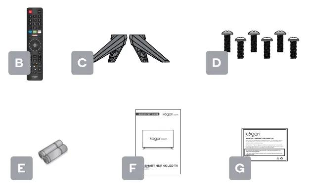 kogan 65 inch Smart HDR 4K LEDremot