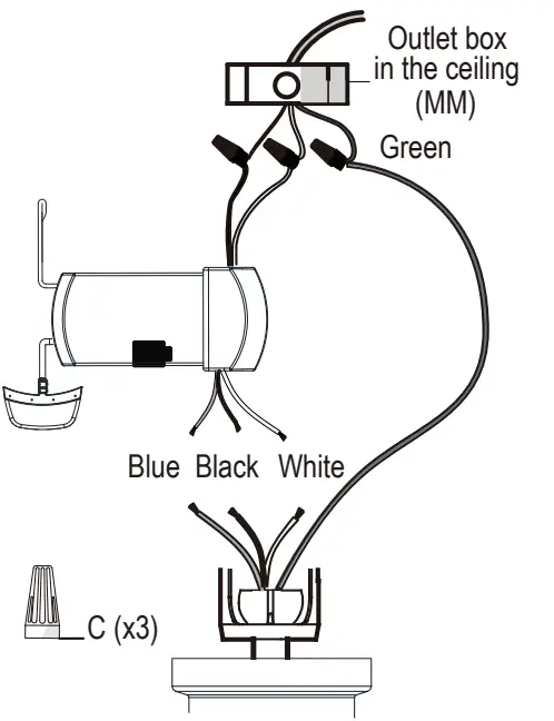 HAMPTON BAY 68142 Vaurgas 44 Inch Ceiling Fan - Installation