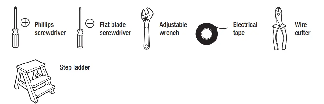 HAMPTON BAY 68142 Vaurgas 44 Inch Ceiling Fan - TOOLS REQUIRED 2