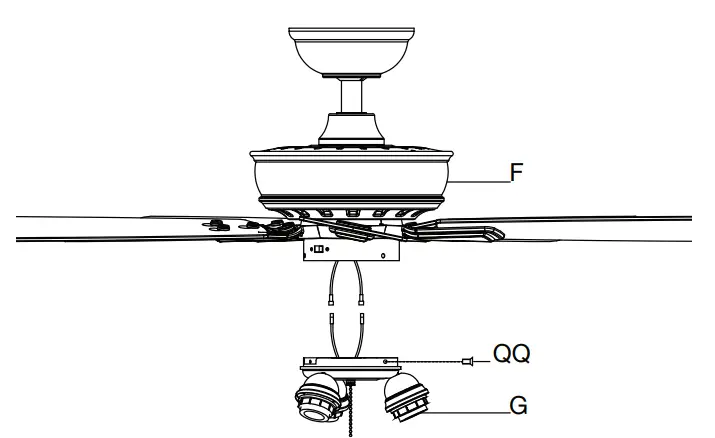 HAMPTON BAY 68142 Vaurgas 44 Inch Ceiling Fan - light kit