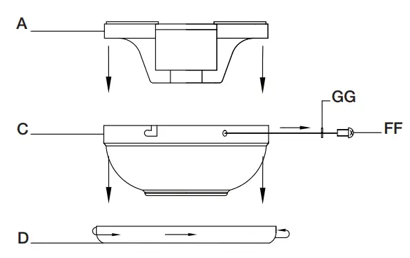 HAMPTON BAY 68142 Vaurgas 44 Inch Ceiling Fan - mounting