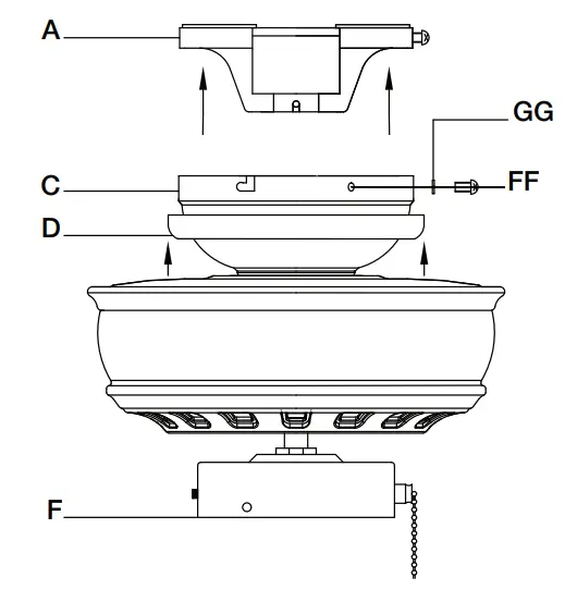 HAMPTON BAY 68142 Vaurgas 44 Inch Ceiling Fan - vceiling mount)