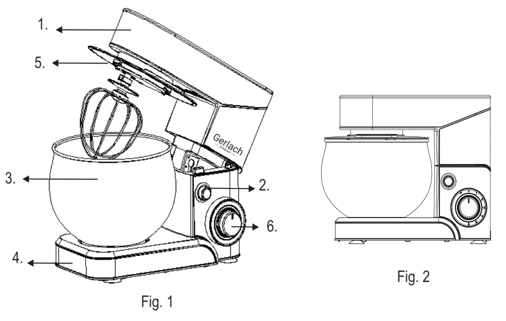 Gerlach GL 4219 5L 1800W Planetary Food Processor - Product Overview 1