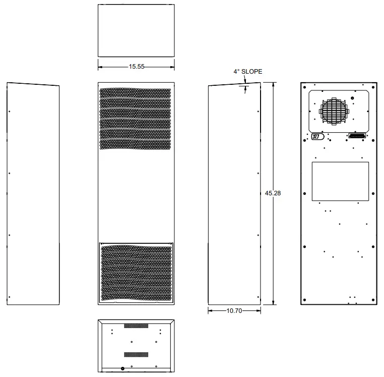 SCE AC6800B120V Air Conditioner - Dimensions