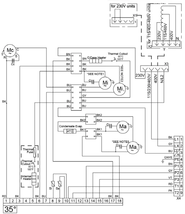 SCE AC6800B120V Air Conditioner - Wiring Diagram