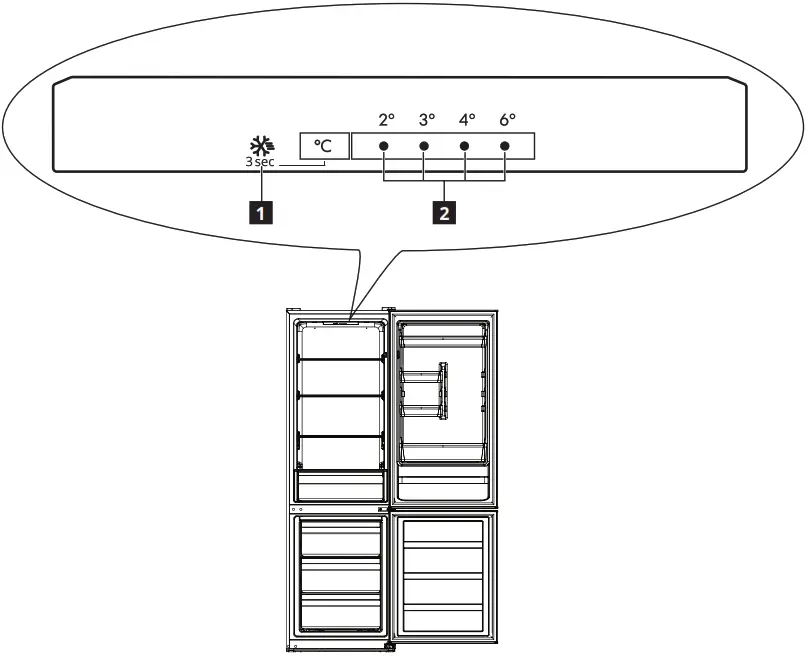 IKEA UPPKALLA Freestanding Refrigerator or Freezer - Control panel