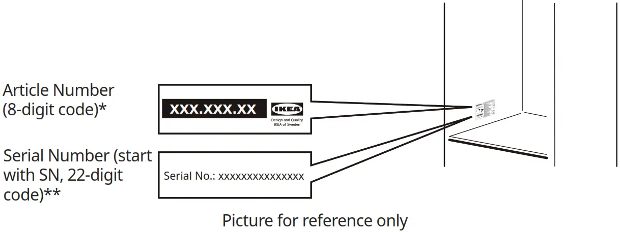 IKEA UPPKALLA Freestanding Refrigerator or Freezer - Picture for reference