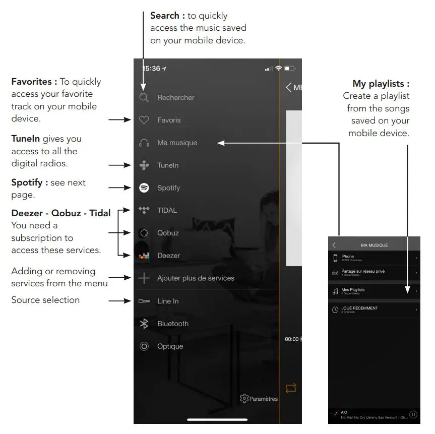 TRIANGLE HIFI AIO3 Wireless Bluetooth WiFi Speaker Owner's Manual - Sources