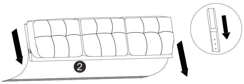Polibi CB-2PLGLS-23 57.5 Inch and 79.9 Inch W Round Arm Linen Straight Sofas - Step 4