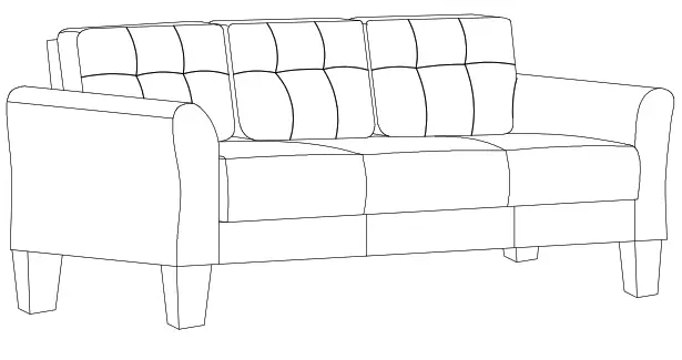 Polibi CB-2PLGLS-23 57.5 Inch and 79.9 Inch W Round Arm Linen Straight Sofas - elcro strip3